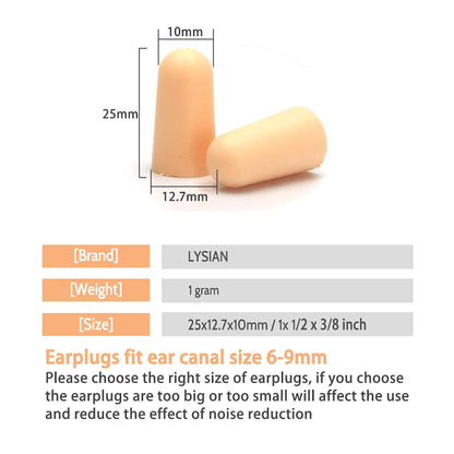 LYSIAN Ultra Soft Foam Earplugs Sleep, Noise Cancelling Ear Plugs for Sleeping, Shooting,Travel and Work-38dB SNR 31dB NRR Sound Blocking-60 Pairs Pack (Lake Blue)