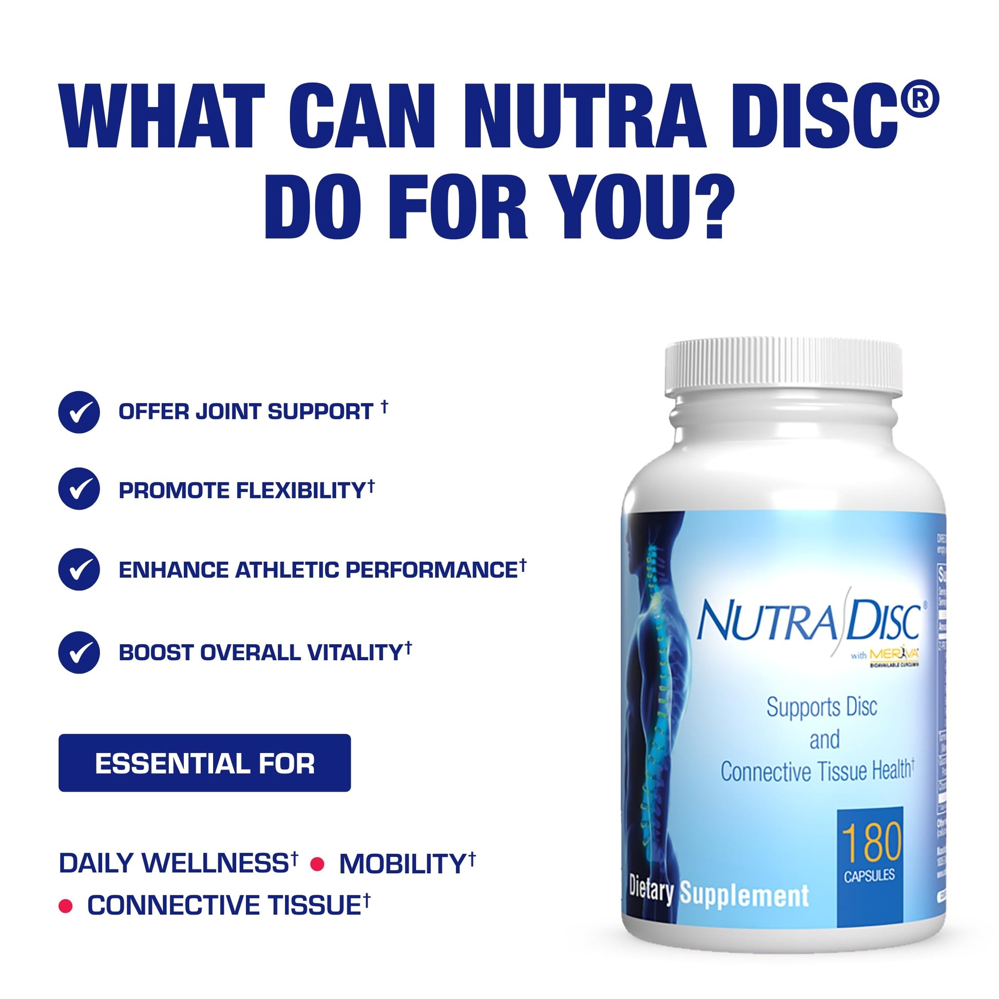Nutra Disc & Joint Support Supplement - Clinically Formulated Restorative Cartilage Ligament and Tendon Supplement with Patented Meriva Curcumin & Glucosamine and Chondroitin for Adults - 45 Servings Nirvana Guru