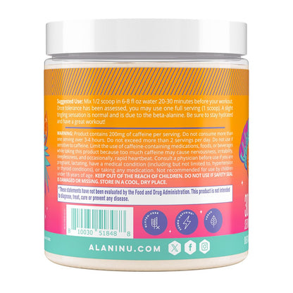 Alani Nu Pre Workout Powder Hawaiian Shaved ICE, Amino Energy Boost, Endurance Supplement, Sugar Free, 200mg Caffeine, L-Theanine, Beta-Alanine, L-Citrulline, 30 Servings Nirvana Guru
