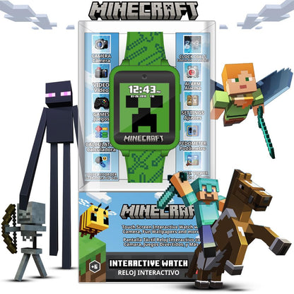 Minecraft Kids Smart Watch – Touchscreen Interactive Watch with 10 Customizable Clock Faces, Built-in Camera, Video Recorder, Alarm, Calculator, Games & Pedometer – Fits Wrists 5.5" to 8" Nirvana Guru