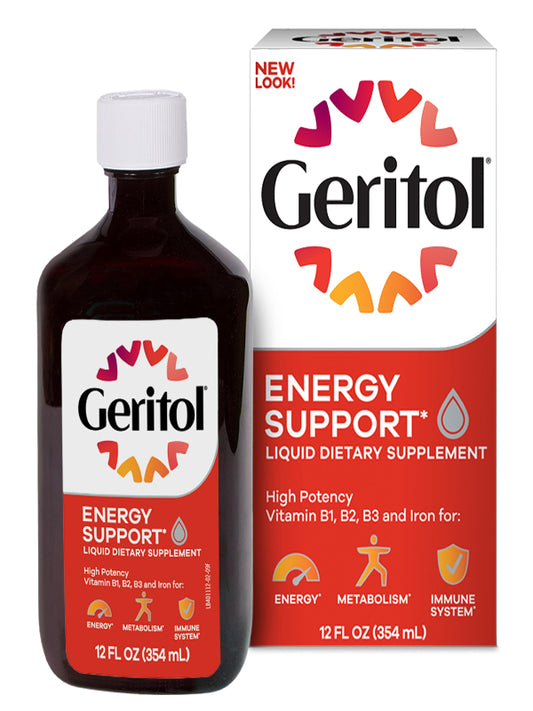 Geritol Liquid Vitamin and Iron Supplement, Energy Support, Contains High Potency B-Vitamins and Iron, Pleasant Tasting, Easy to Swallow, No Artificial Sweeteners, Non-GMO, 12 Oz Nirvana Guru