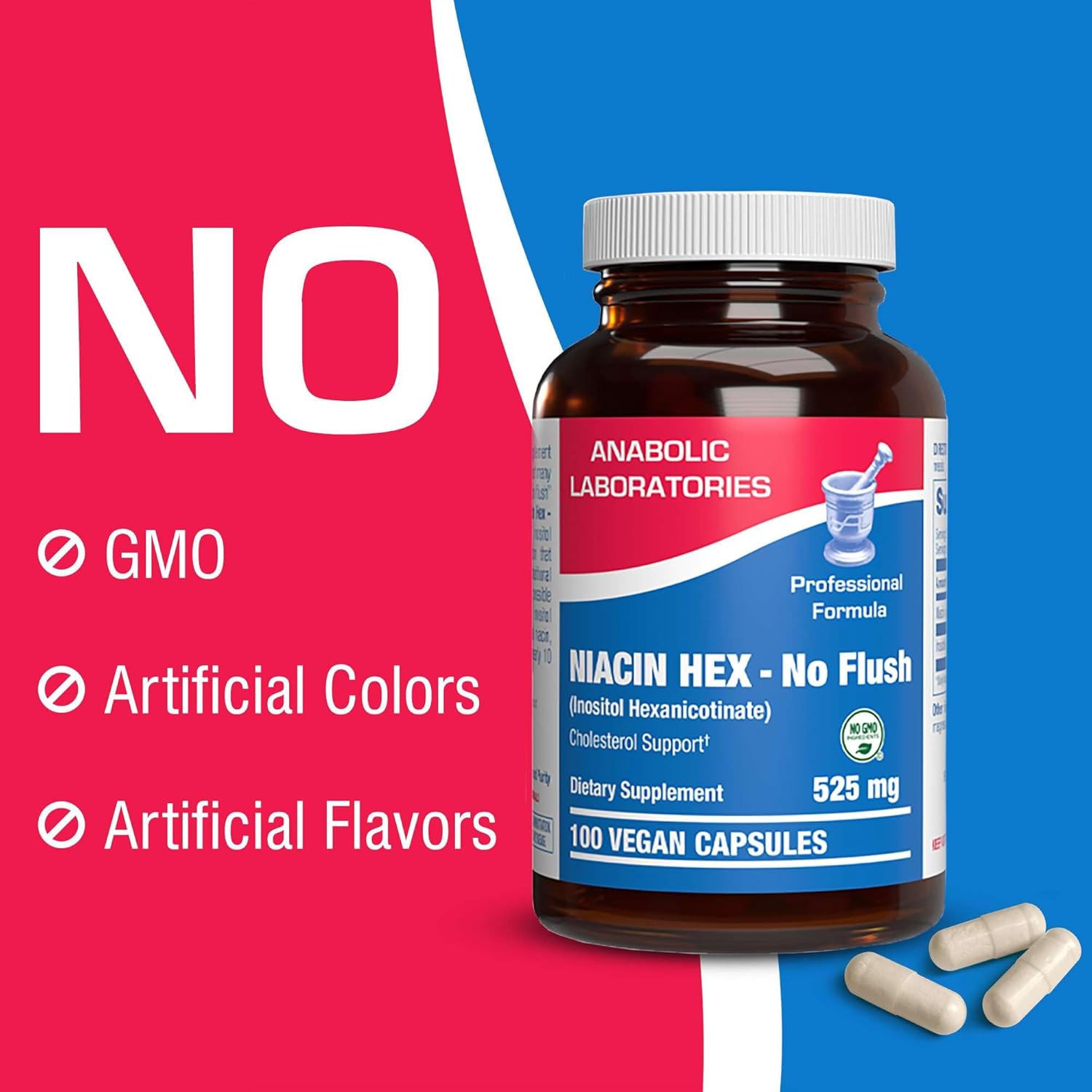 High Absorption Vitamin B3 Niacin Flush Free - Clinical Formula Flush Free Niacin Supplement from Inositol Hexanicotinate for Heart Skin & Nerve Support - Vegan Non-GMO Made in The USA - 100 Servings Nirvana Guru