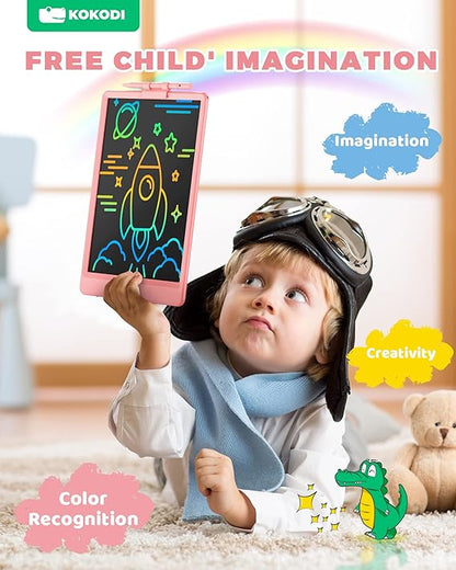 KOKODI LCD Writing Tablet, Valentines Day Gifts for Kids,10 Inch Colorful Toddler Doodle Board Drawing Tablet, Erasable Reusable Electronic Drawing Pads, Educational and Learning Toy for Kids nirvanaguru