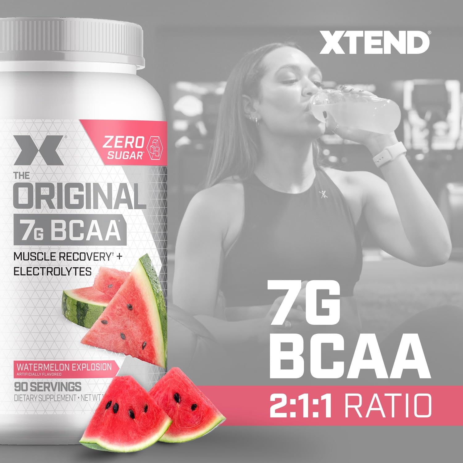 Original BCAA Powder Airheads Candy Flavor, 7g BCAA and 2.5g L-Glutamine, Sugar Free Post Workout Muscle Recovery Drink with Amino Acids for Men & Women, 30 Servings Nirvana Guru