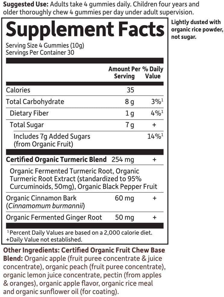 Garden of Life Organics Turmeric Inflammatory Response Gummy - 120 Real Fruit Gummies for Kids & Adults, 50Mg Curcumin (95% Curcuminoids), No Added Sugar, Organic, Non-GMO, Vegan & Gluten Free - Nirvana Guru