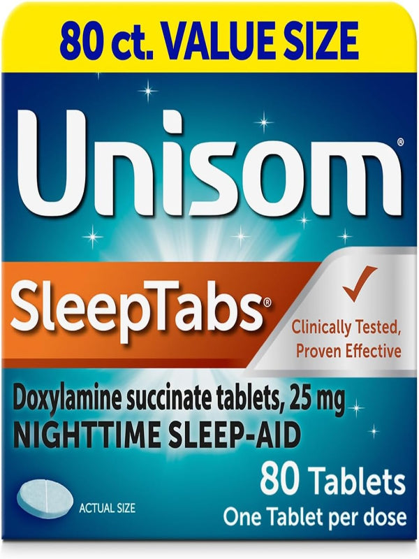 Unisom SleepTabs, Nighttime Sleep-aid, Doxylamine Succinate, 80 Tablets Nirvana Guru