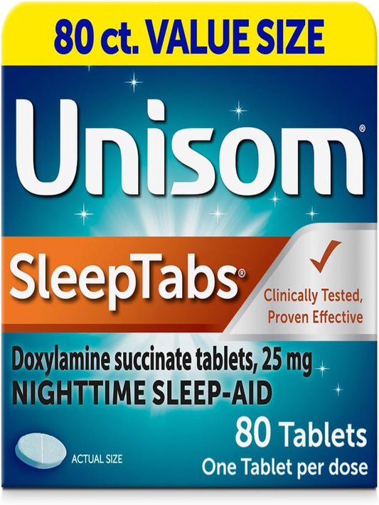 Unisom SleepTabs, Nighttime Sleep-aid, Doxylamine Succinate, 80 Tablets Nirvana Guru