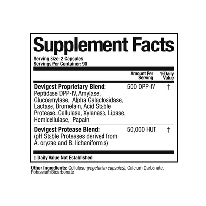 Arthur Andrew Medical - Devigest ADS, Advanced Digestive Support, Relief for Lactose Intolerance and Casein Sensitivities, Vegan, Non-GMO, 180 Capsules Nirvana Guru