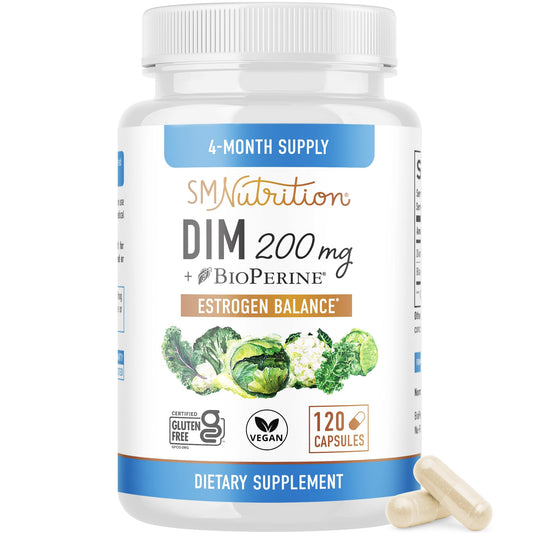 DIM Supplement 200 mg | Estrogen Balance for Women & Men | Hormonal Acne, Hormone Balance, Menopause & Antioxidant Support | Clean Label Project Certified, Vegan & Soy Free Diindolylmethane | 60 Ct. - Nirvana Guru