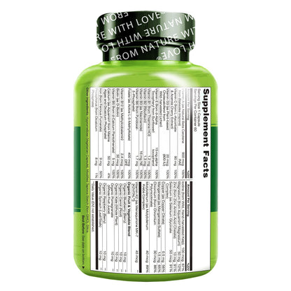 NATURELO One Daily Multivitamin for Women - Energy Support - Whole Food Supplement to Nourish Hair, Skin, Nails - Non-GMO - No Soy - Gluten Free - 120 Capsules - 4 Month Supply - Nirvana Guru