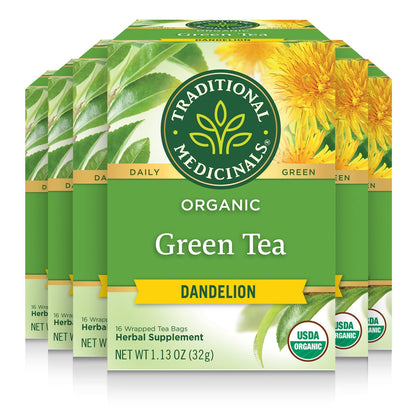 Traditional Medicinals Tea, Organic Green Tea Matcha, Genmaicha, Supports Health, 96 Tea Bags (6 Pack) - Nirvana Guru