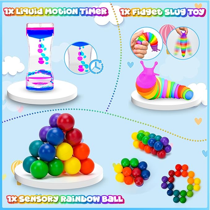 15Pack Fidget Toys Bulk for Adult Kid, Carnival Prizes Stress Anxiety Calm Down Sensory Autism ADHD Autistic Christmas Stocking Stuffer Gift Figette Classroom Treasure Box School Must Have Special Set nirvanaguru