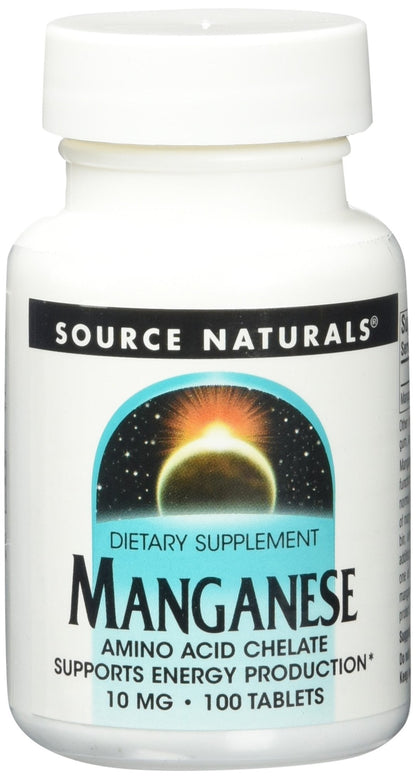 Source Naturals Manganese, Amino Acid Chelate - Supports Energy Production - 250 Tablets Nirvana Guru