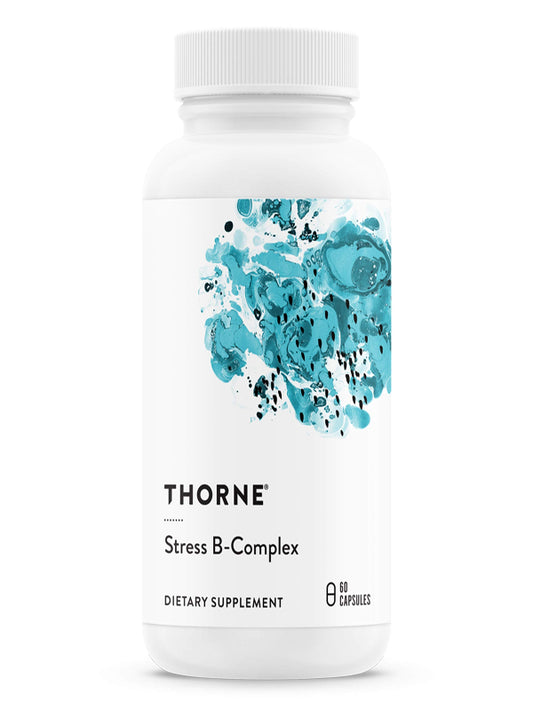 THORNE Stress B-Complex - Vitamins B2, B6, B12, and Folate in Highly-Absorbable and Active Forms - Extra Vitamin B5 for Adrenal Support, Stress Management and Immune Function* - 60 Capsules - Nirvana Guru