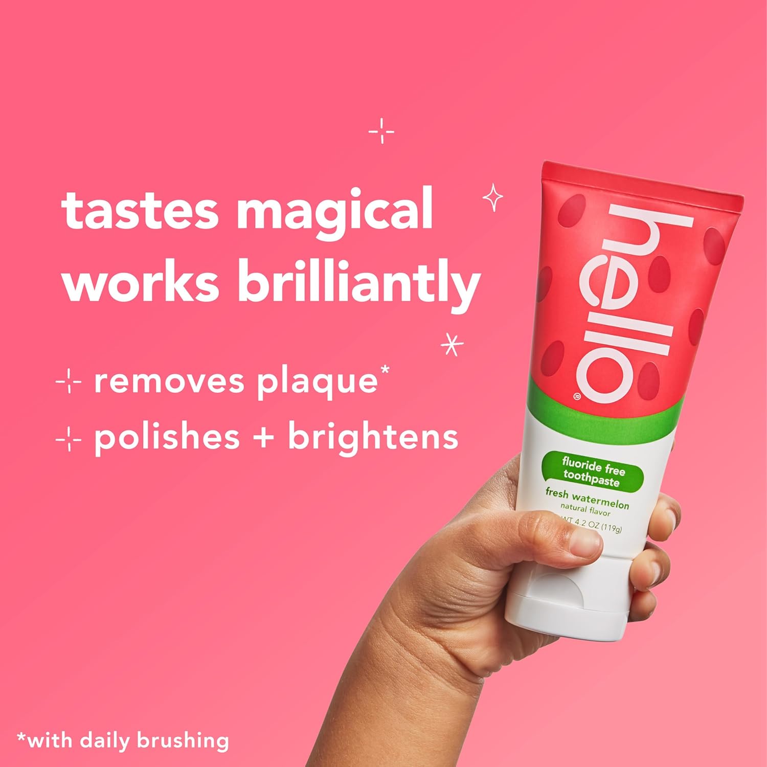 hello Fresh Watermelon Fluoride Free Kids Toothpaste, 4.2 Oz Tube Nirvana Guru