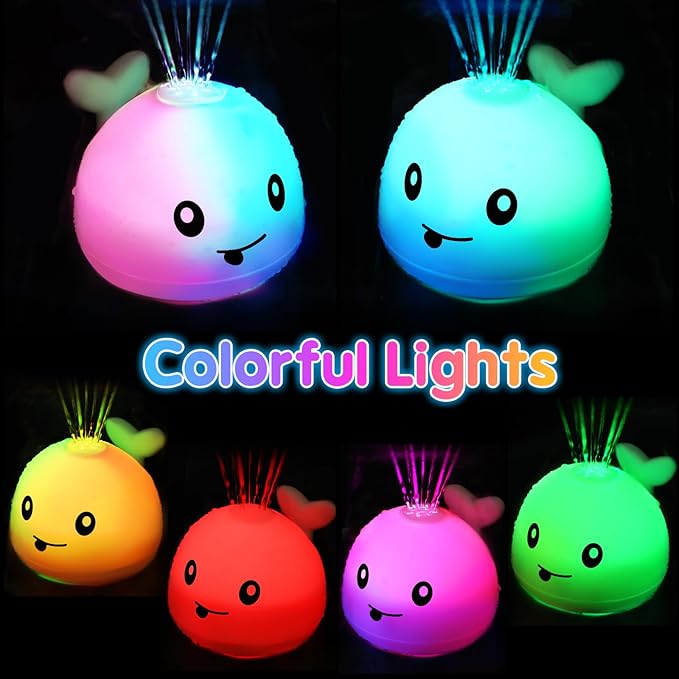 Gigilli Upgraded Baby Bath Toys, Rechargeable Light Up Bath Toys for Kids 1-3, Baby 6-12 12-18 Months Whale Bath Toy Sprinkler, Fountain Bathtub Toys Toddler Newborn Birthday Gifts nirvanaguru