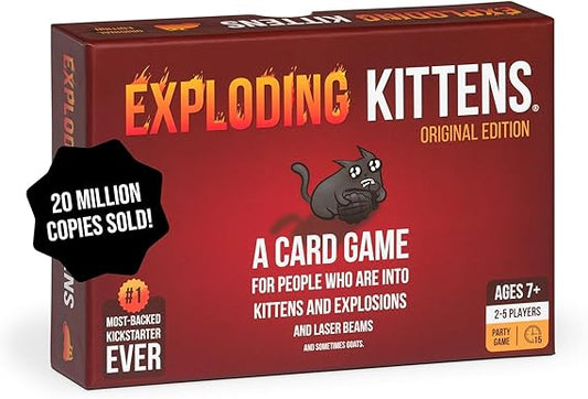 Exploding Kittens Original Edition - 2-5 Players - Ages 7+ - 15 Minutes to Play - High Stakes Card Game - Party Game, Family Game Night, Kid and Adult Card Game nirvanaguru