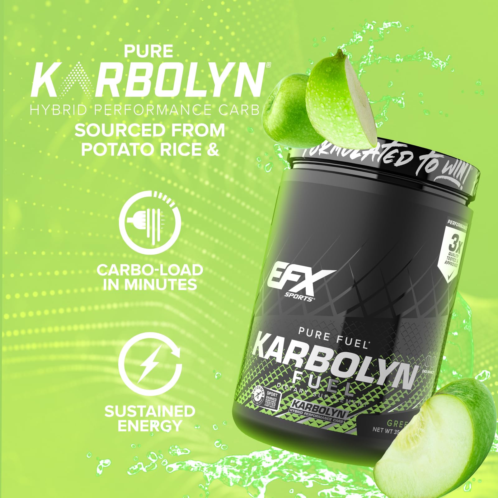 EFX Sports Karbolyn Fuel | Fast-Absorbing Carbohydrate Powder | Carb Load, Sustained Energy, Quick Recovery | Stimulant Free | 39 Servings (Neutral) Nirvana Guru