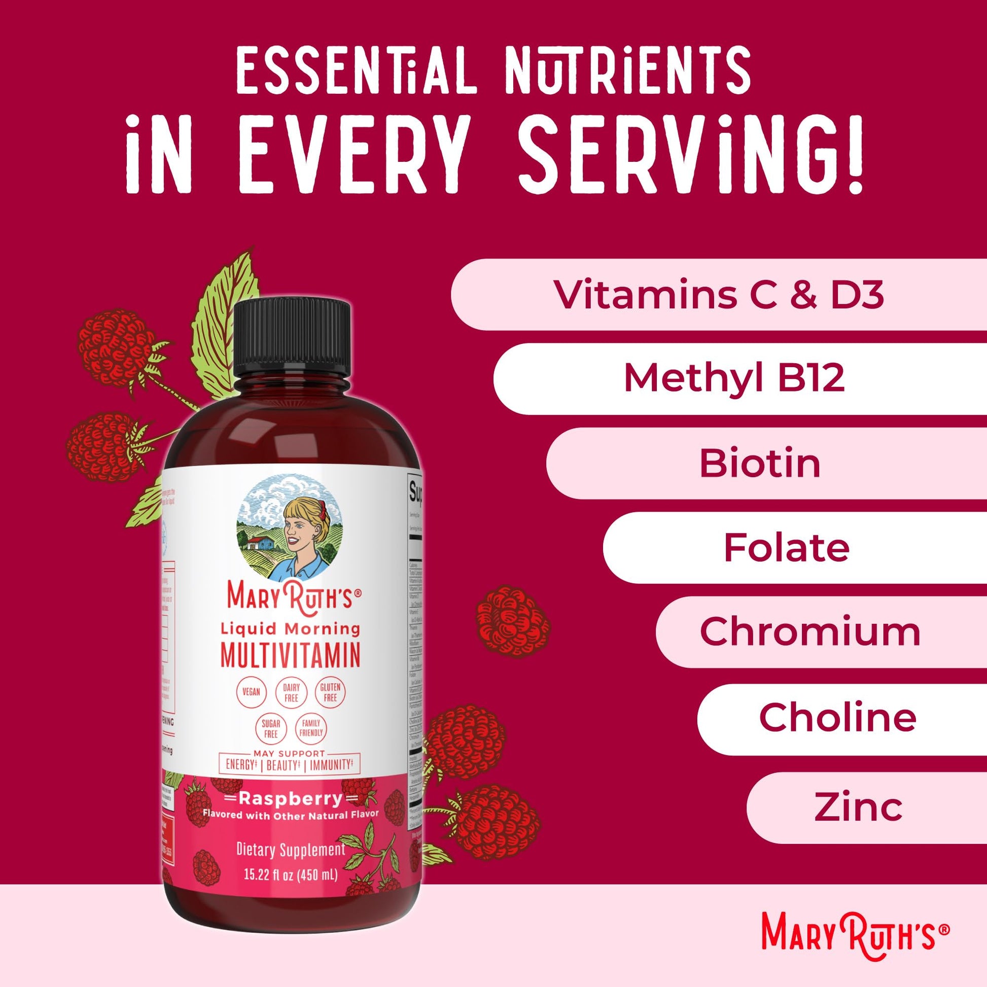 Multivitamin for Women, Men & Kids by MaryRuth's | Liquid Morning Multivitamin | Mens, Womens Vitamins | Vitamin A C D E B6 B12 Biotin Zinc | Beauty | Vegan | Non-GMO | Gluten Free | 15 Servings - Nirvana Guru
