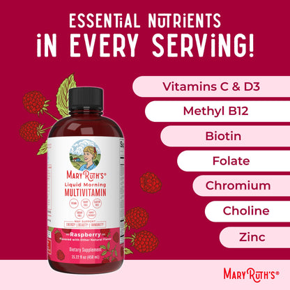 Multivitamin for Women, Men & Kids by MaryRuth's | Liquid Morning Multivitamin | Mens, Womens Vitamins | Vitamin A C D E B6 B12 Biotin Zinc | Beauty | Vegan | Non-GMO | Gluten Free | 15 Servings - Nirvana Guru