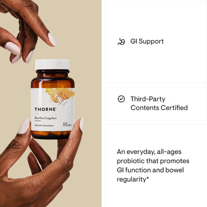 THORNE Bacillus Coagulans Probiotic - Shelf Stable Probiotic Supplement to Promote GI Health* - 60 Capsules - Nirvana Guru