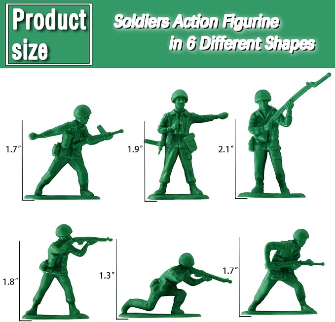HAPTIME Classic Toy Soldiers Set (50 pcs), Green Army Men Action Figures, Plastic Military Toys for Boys- Inspire Creative Play and Learning Adventures for Kids nirvanaguru