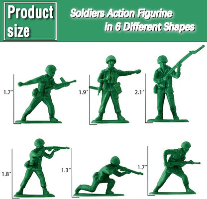 HAPTIME Classic Toy Soldiers Set (50 pcs), Green Army Men Action Figures, Plastic Military Toys for Boys- Inspire Creative Play and Learning Adventures for Kids nirvanaguru