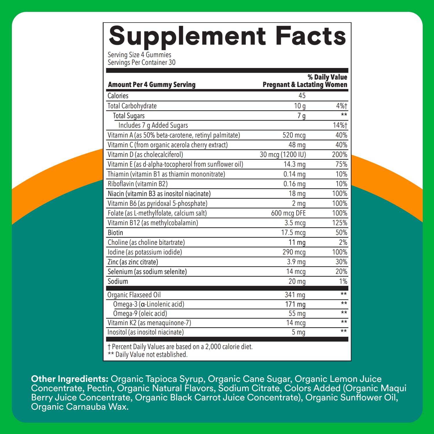 SmartyPants Prenatal Vitamins for Women, Sugar Free Multivitamin Gummies: Methylfolate, Omega 3 (ALA) Vitamin D3, C, Vitamin B12, B6, A, K & Zinc, Inositol, Erythritol Free, 60 Count (20 Day Supply) Nirvana Guru