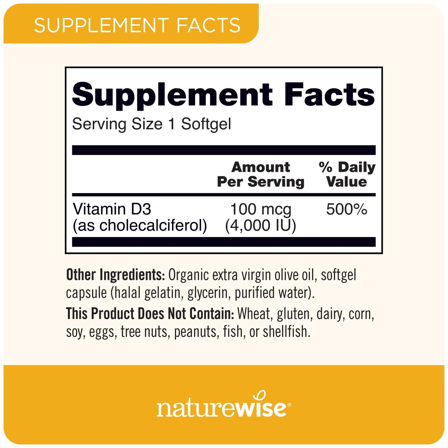 NatureWise Vitamin D3 5000iu (125 mcg) 1 Year Supply for Immune Support, Healthy Muscle Function, and Bone Health - Non-GMO, Gluten Free in Organic Extra Virgin Olive Oil, (Mini Softgel), 360 Count