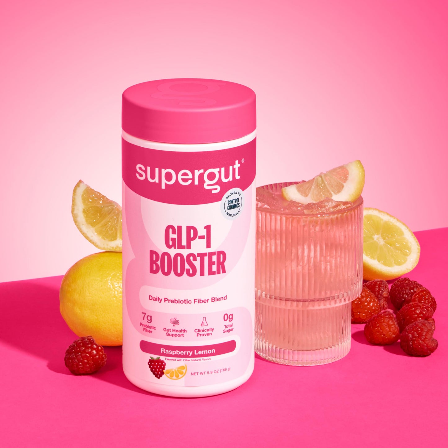 Supergut Gut Healthy GLP-1 Booster - High Fiber GLP-1 Supplement Powder for Women & Men - Sugar-Free Drink Mix for Gut Health (15 Servings)