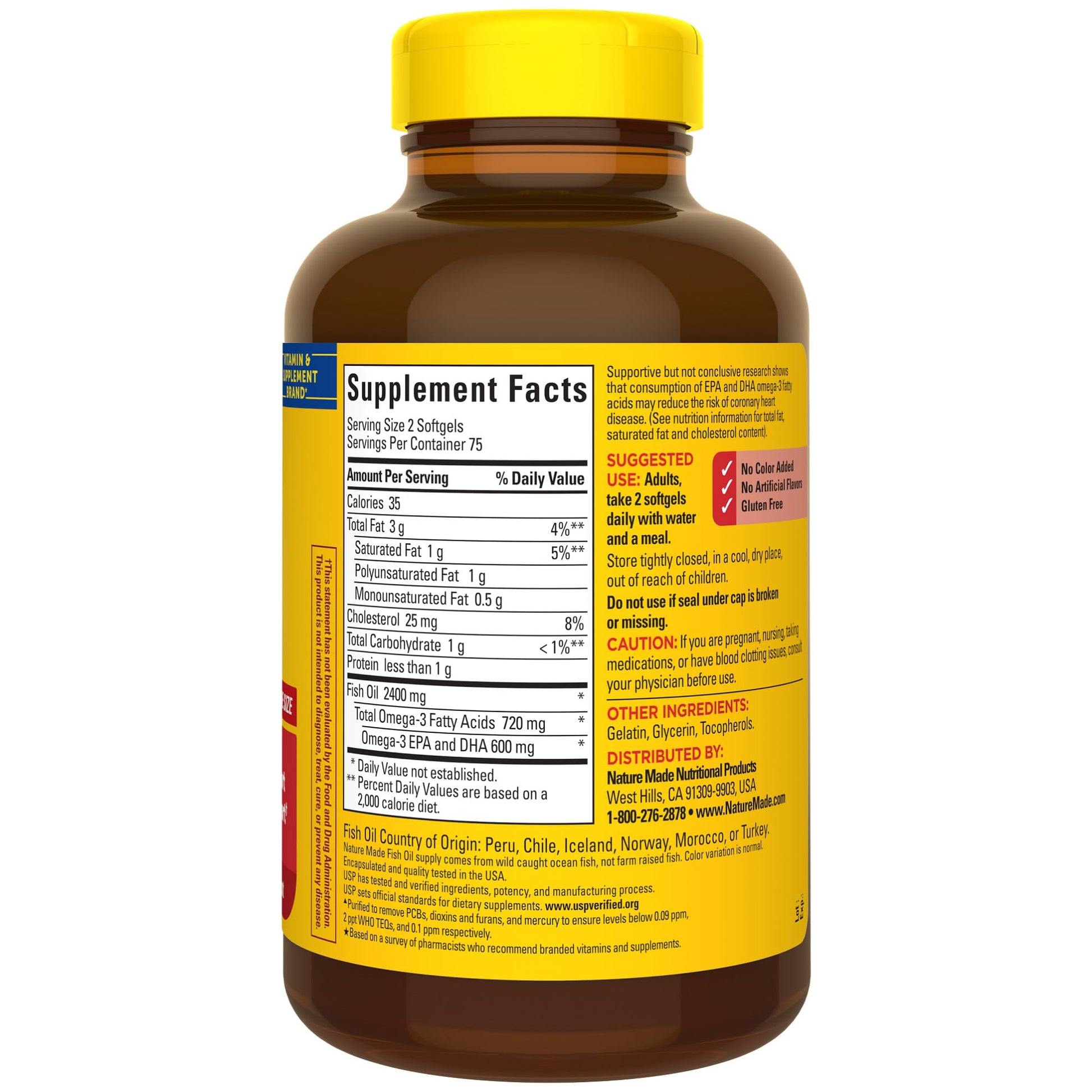 Nature Made Fish Oil Omega 3 Supplements, 1200mg Softgels, Omega 3 Fish Oil for Healthy Heart Support, 100 Softgels, 50 Day Supply Nirvana Guru