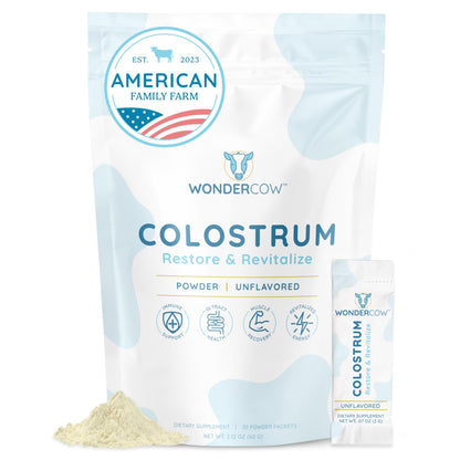 Colostrum Supplement Powder for Gut Health, Immune Support, Muscle Recovery & Wellness | Natural IgG Pure Whole Bovine Colostrum Superfood, Unflavored, 60 Servings Nirvana Guru
