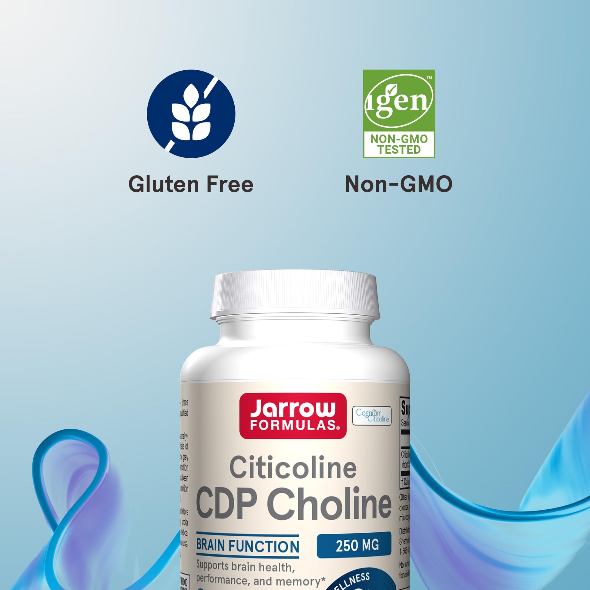 Jarrow Formulas Citicoline CDP Choline 250 MG, CDP Choline Supplement Supports Brain Health, Performance and Memory, 120 Capsules, Up to a 120 Day Supply - Nirvana Guru