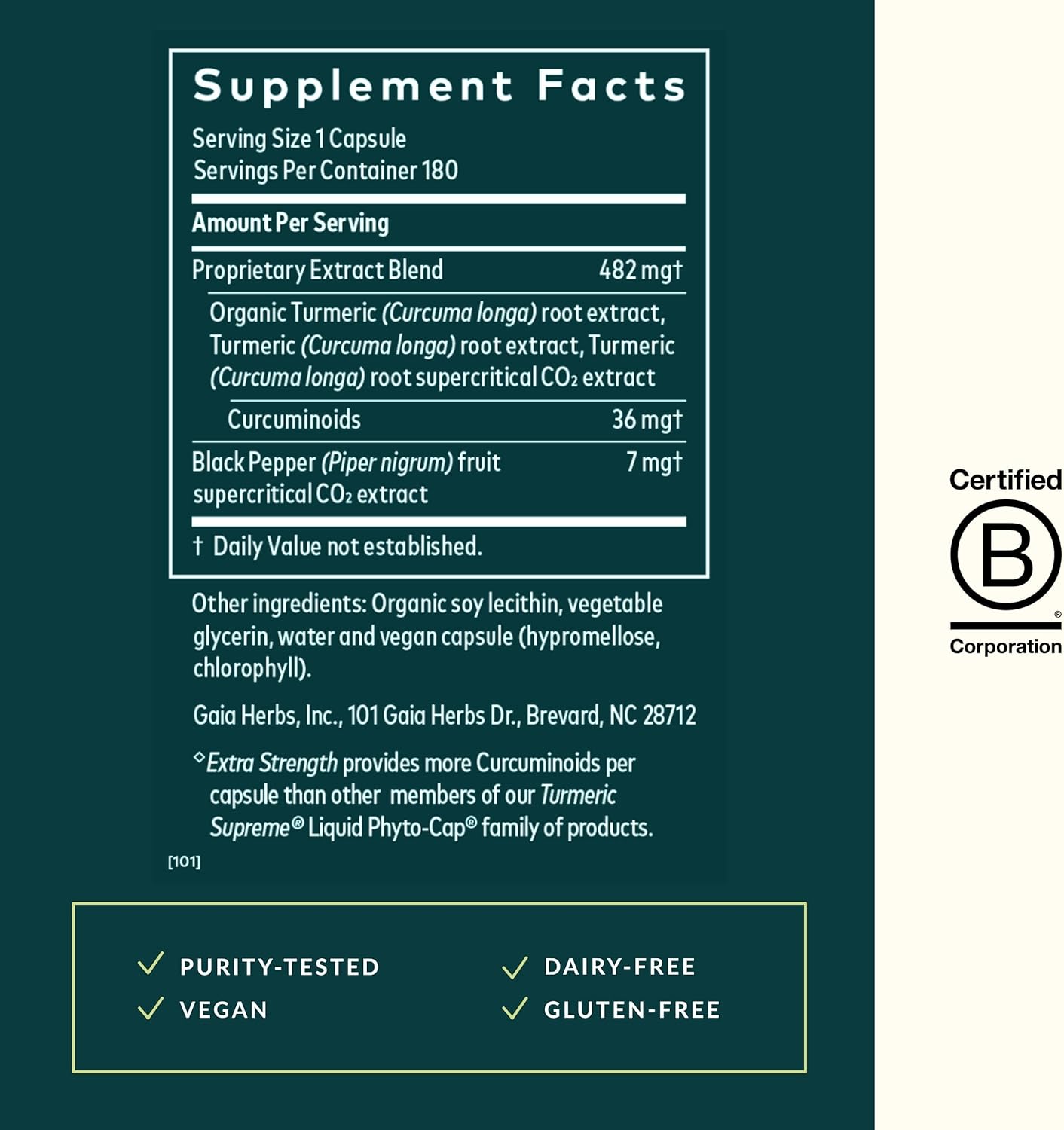 Gaia Herbs Turmeric Supreme Extra Strength - Supports Occasional Swelling from Normal Wear & Tear - with Turmeric Curcumin & Black Pepper - 60 Vegan Liquid Phyto-Capsules (Up to 60-Day Supply) - Nirvana Guru