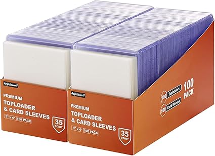400 Card Sleeves Top Loaders for Cards, Arjiekwei 3"X4" Baseball Cards Protectors Hard Plastic, Premium Toploaders Holder for Trading Sports Football Game Card(200 Top Loaders + 200 Penny Sleeves) nirvanaguru