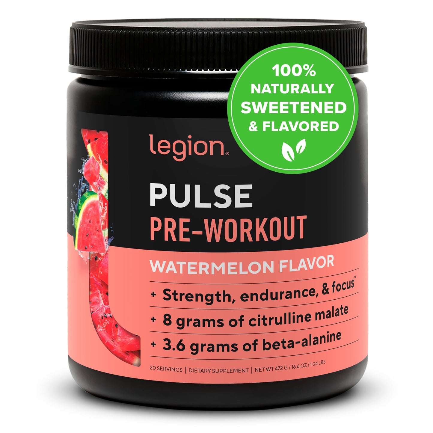 LEGION Pulse Pre Workout Supplement - All Natural Nitric Oxide Preworkout Drink to Boost Energy, Creatine Free, Naturally Sweetened, Beta Alanine, Citrulline, Alpha GPC (Fruit Punch) Nirvana Guru