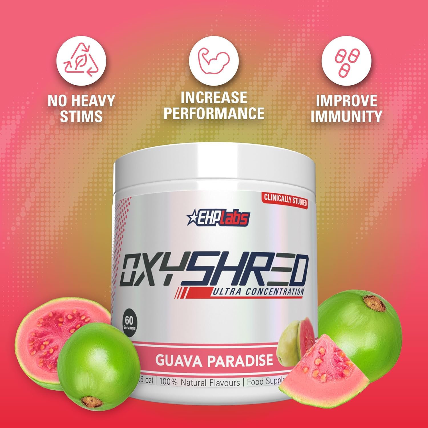 EHP Labs OxyShred Pre Workout Powder - Preworkout Powder with L Glutamine & Acetyl L Carnitine, Energy Boost Drink - Mango, 60 Servings Nirvana Guru