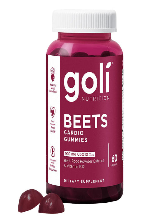 Goli Nutritional Supplement, Beets Cardio Gummy - 60 Count - 100mg CoQ10 & Beet Root Extract - Gluten-Free, Vegan, Non-GMO, and Gelatin-Free. Nature's Great Superfood. Nirvana Guru