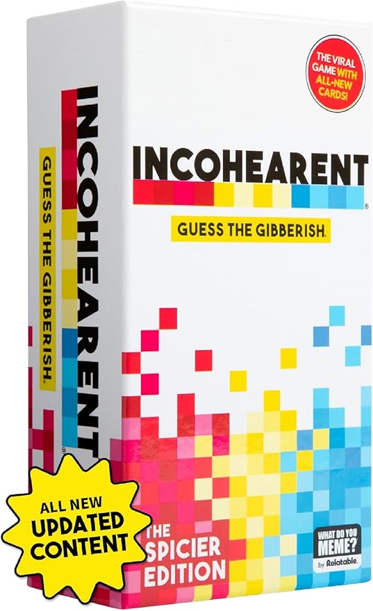 WHAT DO YOU MEME? Incohearent, The Guess The Gibberish Party Game by Relatable, A Funny Card Game for Adults, Great for Game Night Games, Includes 400 Cards, Instructions, and 1 Sand Timer nirvanaguru