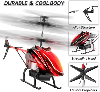 RC Helicopter, Remote Control Helicopter for Kids with 30Mins Flight(2 Batteries), 7+1 LED Light Modes, Altitude Hold, RC Toys for Boys Girls Nirvana Guru