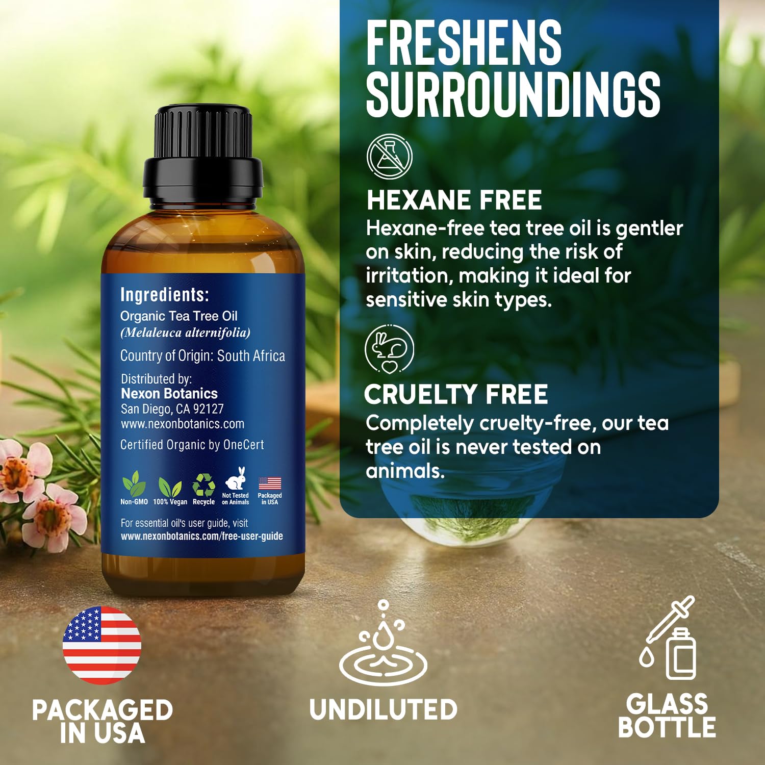 Organic Lavender Essential Oil 30 ml - Pure Natural Oils for Diffuser, Aromatherapy, Skin & Hair Care - Aceite De Lavanda Orgánico - Nexon Botanics - Nirvana Guru