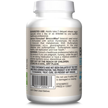 Jarrow Formulas BroccoMax Sulforaphane Glucosinolate 35 MG, Sulforaphane Generator Supports Liver Health, 120 Veggie Capsules, Up to a 60 Day Supply - Nirvana Guru