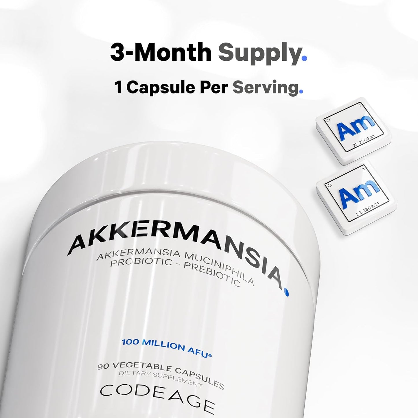 Codeage Akkermansia Muciniphila Probiotic Supplement - 3-Month Supply of Akkermansia & Chicory Inulin - Daily Synbiotic Probiotic Chicory Root - 100 Million AFUs - Gluten-Free - 90 Capsules - Nirvana Guru