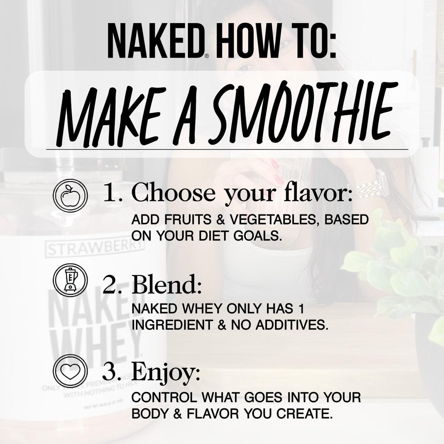NAKED Whey Vanilla Protein Powder - Only 3 Ingredients - Grass Fed Whey Protein Powder, Vanilla Flavor, and Organic Coconut Sugar, No GMO, No Soy, and Gluten Free - 24 Servings