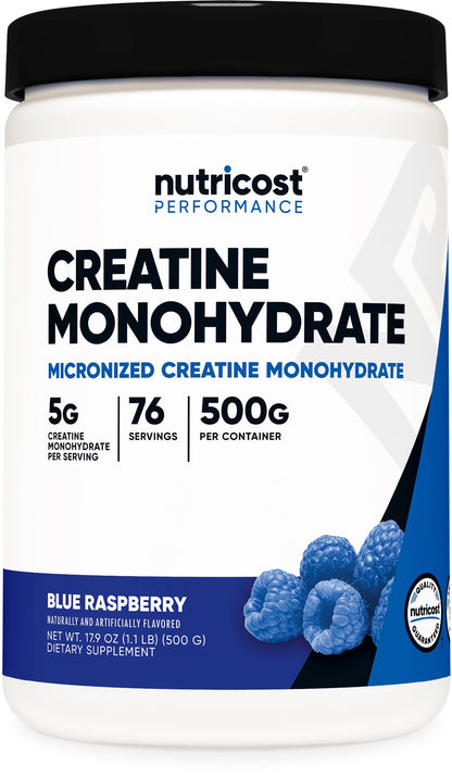 Nutricost Creatine Monohydrate Micronized Powder 500G, 5000mg Per Serv (5g) - 100 Servings, 17.9 Oz Nirvana Guru