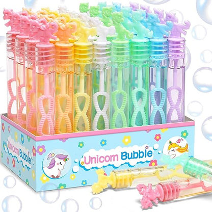 32 Piece Mini Unicorn Bubble Wand with Gift Box, Pastel Unicorn Party Favors for Kid, Toddler Girl Birthday Parties Decoration, Goodie Bag Stuffers Supplies, Bubbles Gift Toy Bulk, Carnival Prizes nirvanaguru