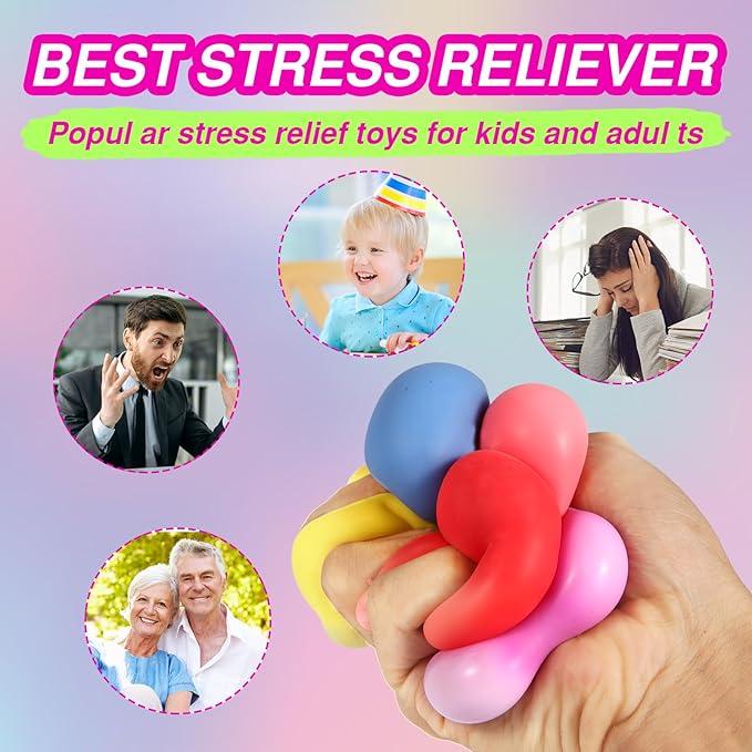 24 Pack Slow Rising Stress Cube , Dough Stress Balls Soft Fidget Squishy Toys for Anxiety Relief, Pull Stretch Classroom Prize Party Favors Toys for Kids nirvanaguru