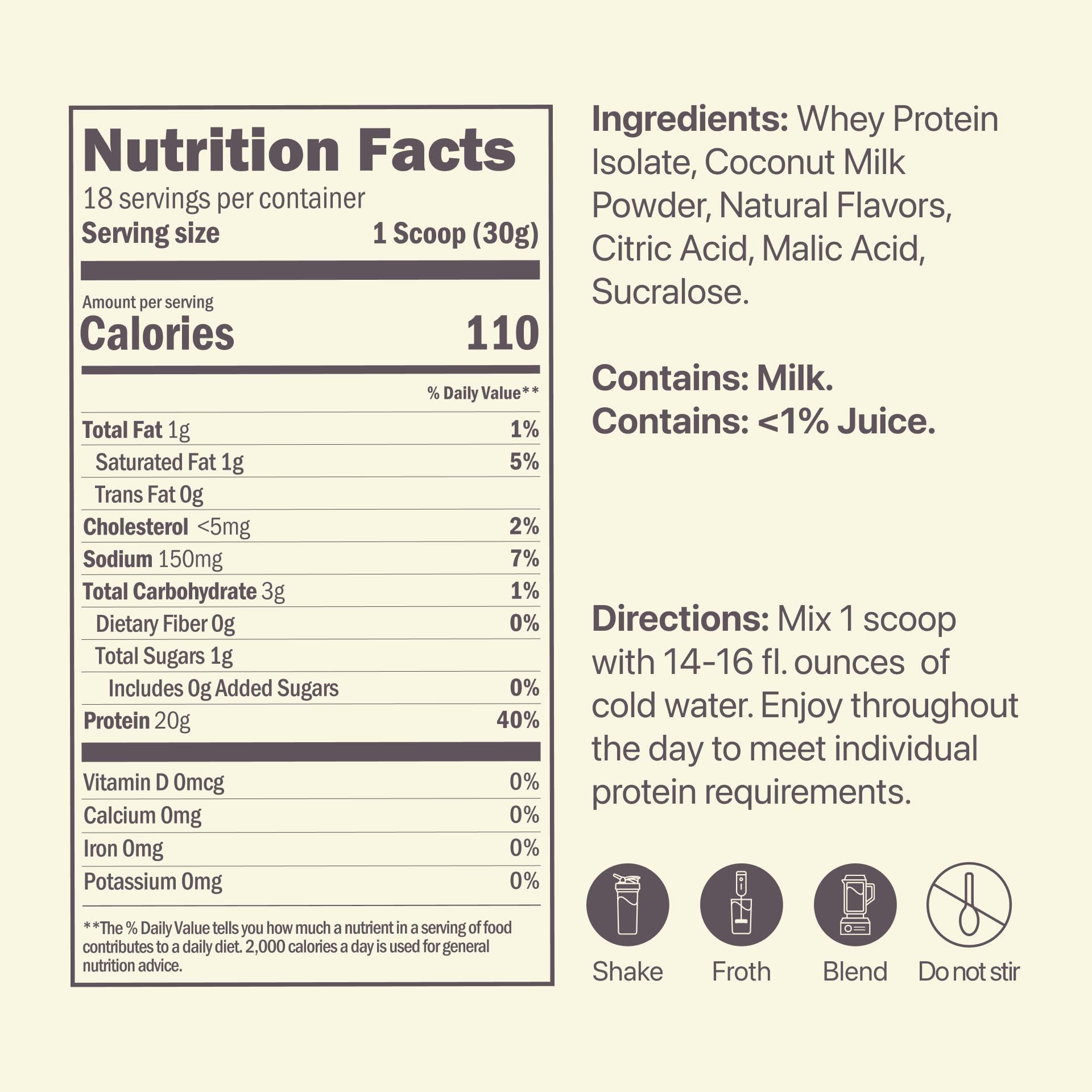 Clear Whey Isolate Protein Powder, Frosty Lemonade, 20g Complete Protein per Serving, No Added Sugar, Grass-Fed, 21 Servings Nirvana Guru