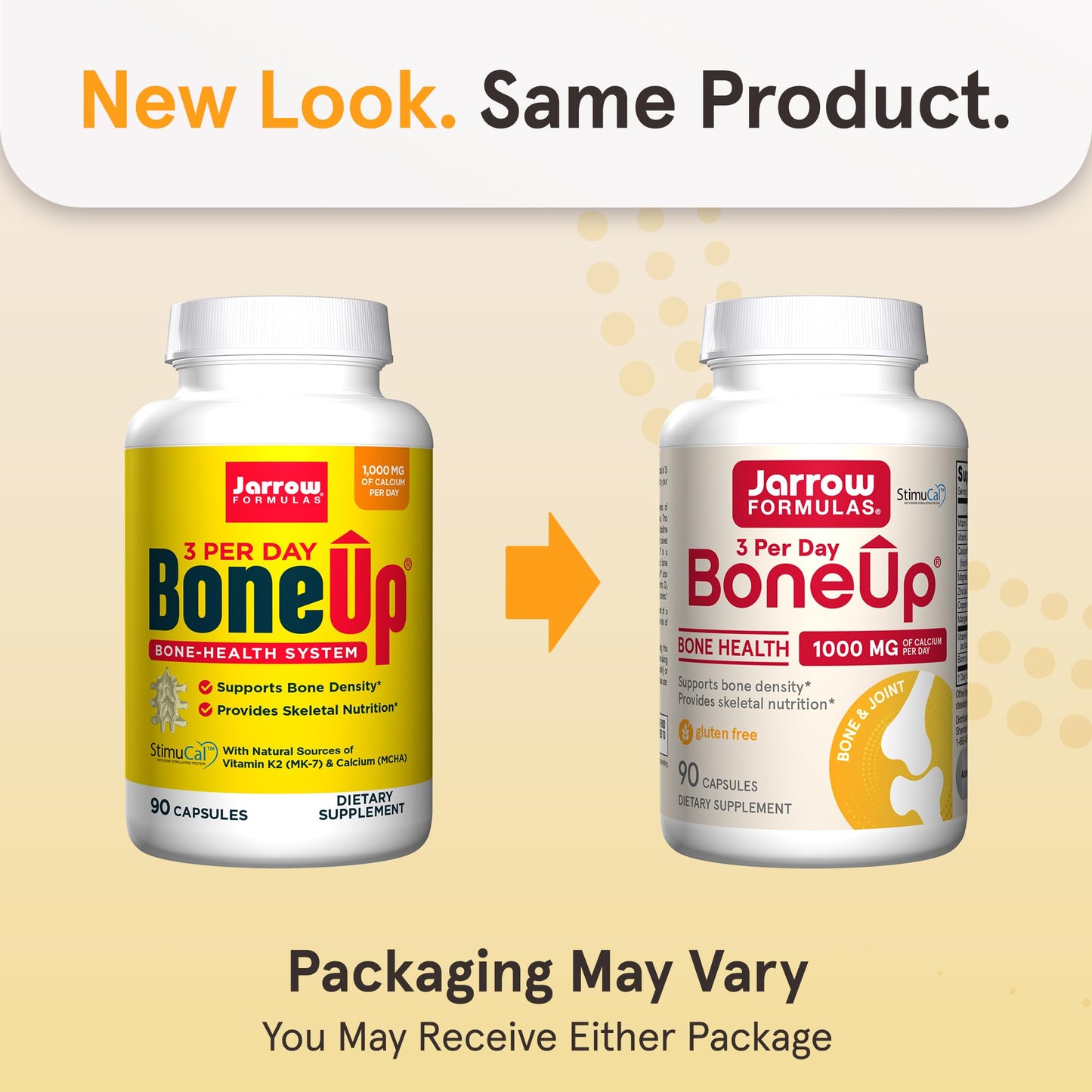 Jarrow Formulas BoneUp Three Per Day For Bone Support and Skeletal Nutrition, Includes Vitamin D3, K2 (as MK-7) and 1000 mg of Calcium Per Day, 180 Capsules, 60 Day Supply - Nirvana Guru