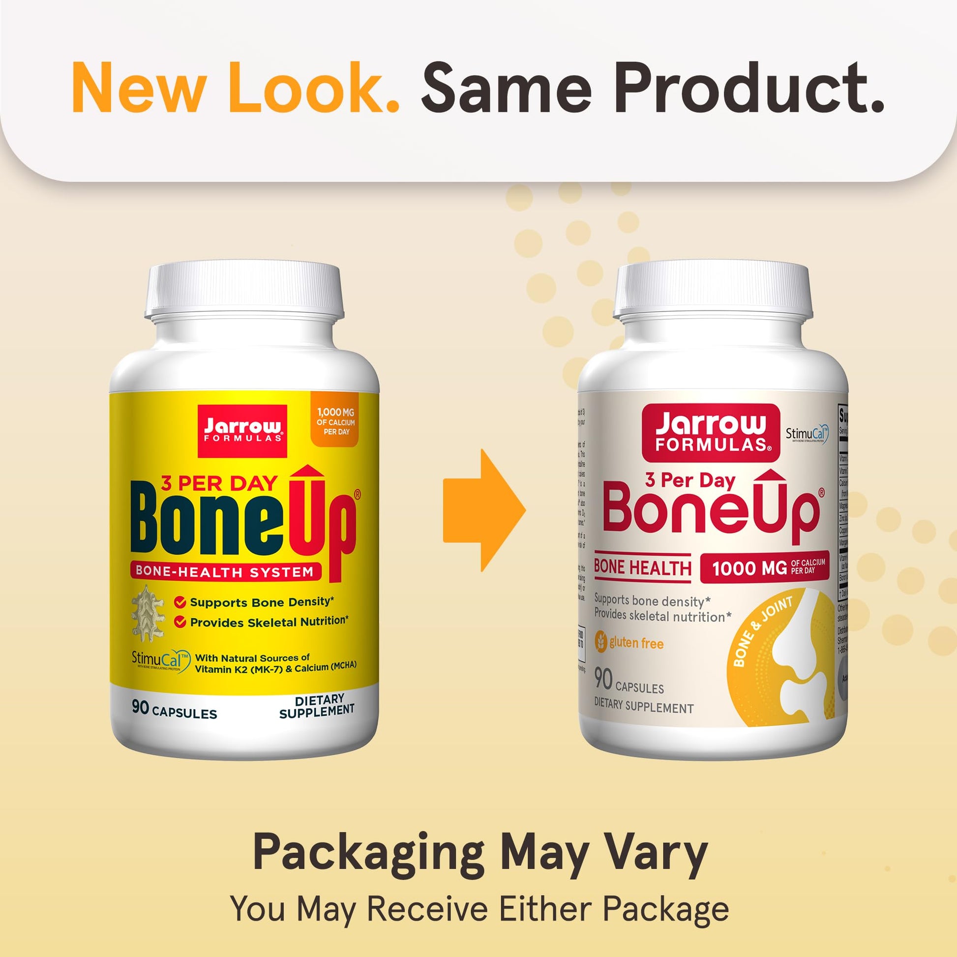 Jarrow Formulas BoneUp Three Per Day For Bone Support and Skeletal Nutrition, Includes Vitamin D3, K2 (as MK-7) and 1000 mg of Calcium Per Day, 180 Capsules, 60 Day Supply - Nirvana Guru